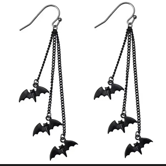 Jewelry - Black Bat Dangle Earrings